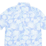 MOBACO Mens Hawaiian Shirt Blue Viscose Floral M