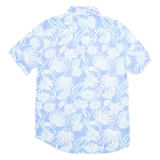 MOBACO Mens Hawaiian Shirt Blue Viscose Floral M