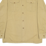 Mens Plain Shirt Brown Long Sleeve S