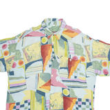 HAUPT Mens Shirt Blue Viscose Geometric XL