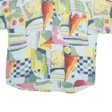 HAUPT Mens Shirt Blue Viscose Geometric XL