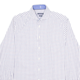 TOMMY HILFIGER Fitted Mens Shirt White Check Long Sleeve M