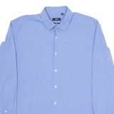BOSS Slim Fit Mens Plain Shirt Blue Long Sleeve M
