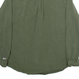 TOMMY JEANS Mens Plain Shirt Green Long Sleeve L