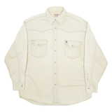 BIG STAR Mens Plain Shirt Beige Long Sleeve L