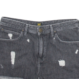 LEE Distressed Womens Denim Shorts Black M W32