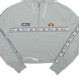 ELLESSE Cropped Womens Grey Hoodie UK 10