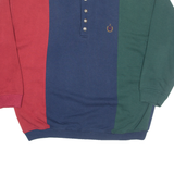 BUGLE BOY Mens Sweatshirt Blue Button Neck XL