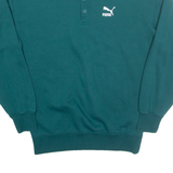 PUMA Mens Sweatshirt Green Collared XS