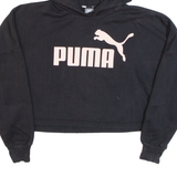 PUMA Cropped Oversize Girls Black Hoodie XL