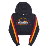 ELLESSE Cropped Womens Black Hoodie UK 4