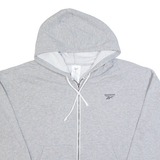 REEBOK Womens Grey Hoodie Full Zip L