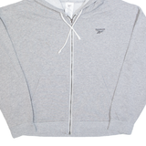 REEBOK Womens Grey Hoodie Full Zip L