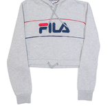 FILA Cropped Womens Grey Hoodie UK 10