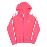 ADIDAS Womens Pink Hoodie Full Zip UK 14