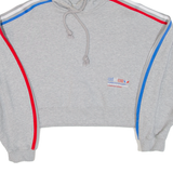 ADIDAS Cropped Womens Grey Hoodie UK 12
