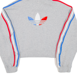 ADIDAS Cropped Womens Grey Hoodie UK 12