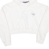 ADIDAS Cropped Womens White Hoodie UK 12