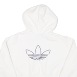 ADIDAS Cropped Womens White Hoodie UK 12
