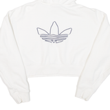 ADIDAS Cropped Womens White Hoodie UK 12