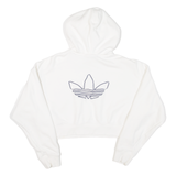 ADIDAS Cropped Womens White Hoodie UK 12