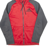 ADIDAS Mens Red Hoodie Full Zip S