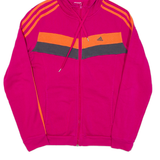 ADIDAS Womens Pink Hoodie Full Zip S