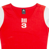 ADIDAS Womens T-Shirt Red UK 12