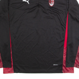 PUMA AC Milan Mens Football Shirt Jersey Black Long Sleeve 1/4 Zip L