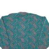 Womens Patterned Jumper Grey Geometric Tight Knit M