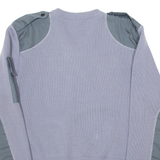 Mens Jumper Grey V-Neck Chunky Knit XS