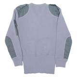 Mens Jumper Grey V-Neck Chunky Knit XS
