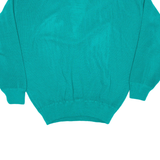 SERGIO DI LAURENTI Womens Jumper Green V-Neck Waffle Knit XL