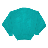 SERGIO DI LAURENTI Womens Jumper Green V-Neck Waffle Knit XL