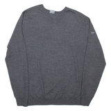 NIKE Mens Jumper Grey V-Neck Tight Knit Wool 2XL