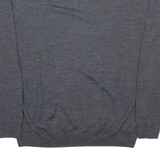 NIKE Mens Jumper Grey V-Neck Tight Knit Wool 2XL