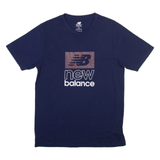NEW BALANCE Mens T-Shirt Blue Crew Neck M