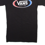 VANS Mens T-Shirt Black Crew Neck XS