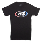 VANS Mens T-Shirt Black Crew Neck XS