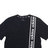 ADIDAS Cropped Womens T-Shirt Black Crew Neck XS