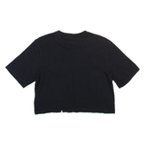ADIDAS Cropped Womens T-Shirt Black Crew Neck XS