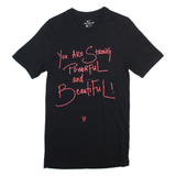 NIKE You Are Strong Womens T-Shirt Black Crew Neck XS