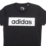 ADIDAS Mens T-Shirt Black Crew Neck S
