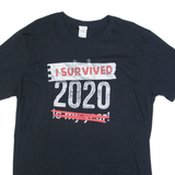 GILDAN I Survived 2020 Mens T-Shirt Black L