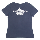 HARLEY DAVIDSON Switzerland Womens Biker T-Shirt Blue L