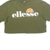 ELLESSE Cropped Womens T-Shirt Green UK 10