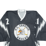 HC Ceresio Eagles Mens Jersey Black Long Sleeve USA V-Neck L