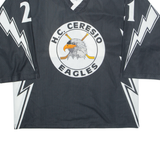 HC Ceresio Eagles Mens Jersey Black Long Sleeve USA V-Neck L