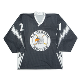 HC Ceresio Eagles Mens Jersey Black Long Sleeve USA V-Neck L