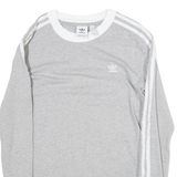ADIDAS Womens T-Shirt Grey Long Sleeve UK 10